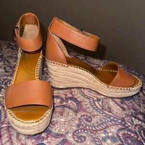 Franco Sarto Clemens Tan Wedge Sandals, Size 5.5, NWOB